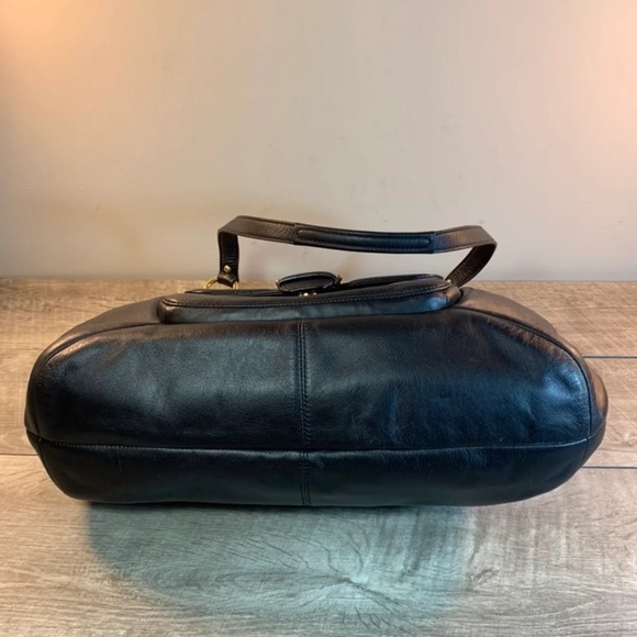 Coach F24961 Campbell Shoulder Carryall Leather Black Hobo Bag Purse Tote - Picture 6 of 9